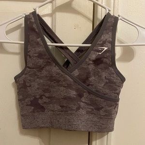 Purple Camo Gymshark Sports Bra